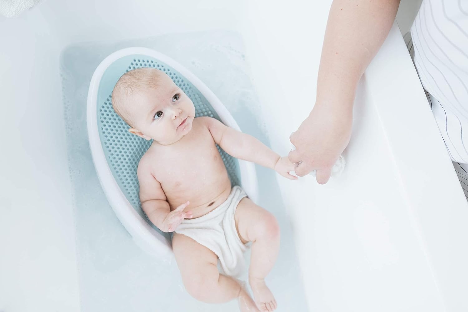 Angelcare Soft-Touch Baby Bath Support &amp; Rinser Bundle, Aqua