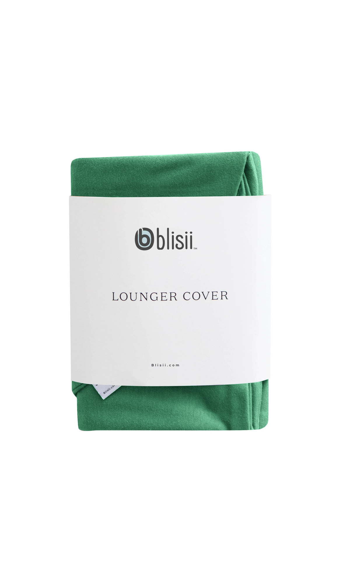 Snuggle Me organic baby lounger cover in Moss green, folded in packaging