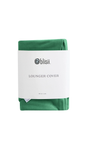 Snuggle Me organic baby lounger cover in Moss green, folded in packaging