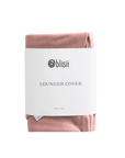 Snuggle Me organic baby lounger cover in Gumdrop pink, folded in packaging